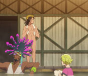 kosame unfamiliar with western customs in the bath house